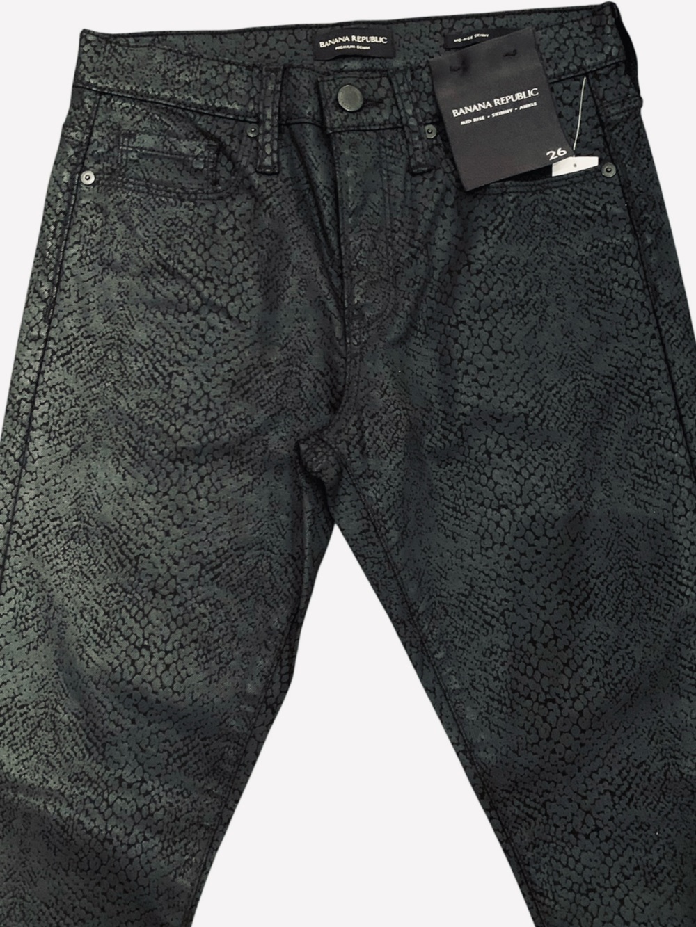 💕BANANA REPUBLIC 💕NWT! SNAKE PRINT, STRETCH, MID RISE SKINNY JEAN.